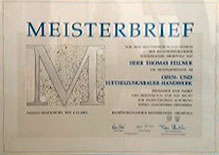 Meisterbrief Thomas Fellner